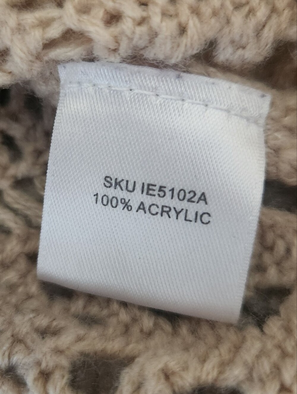 Absolutely Boutique Open Knit Sweater Neutral Beige Crochet Pullover Beachy M - Picture 7 of 13